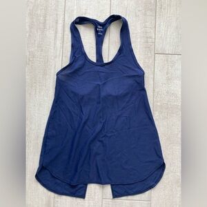 Tonic Navy Mesh Tank Top Split Back